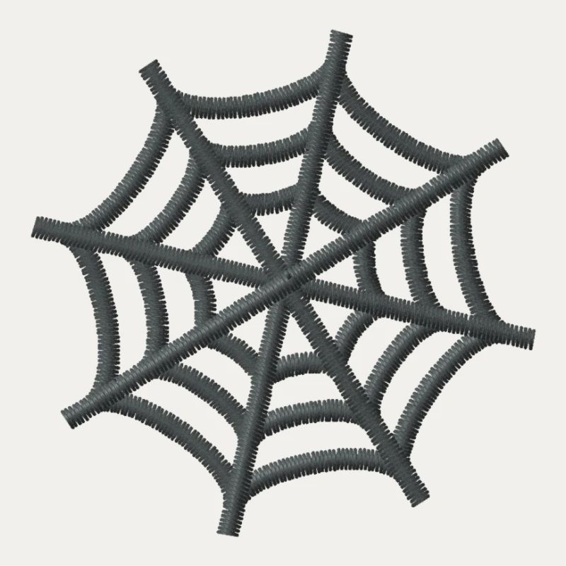 Embroidered spider web