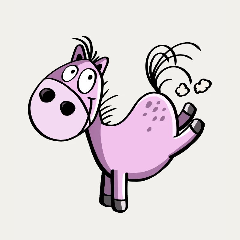 Witziges buckelndes Cartoon Pferd - Springpferd