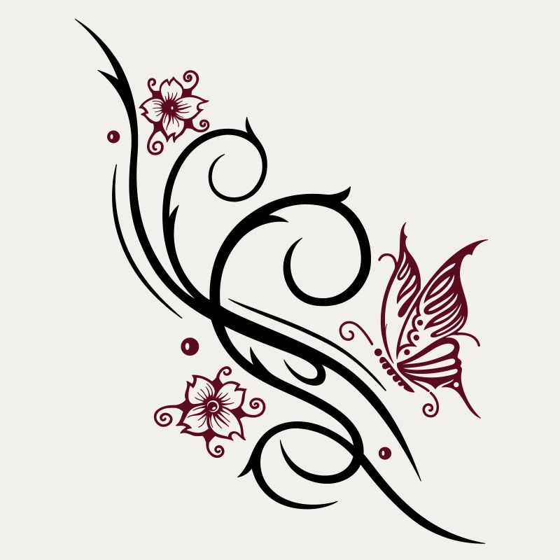 Cherry blossoms with butterfly
