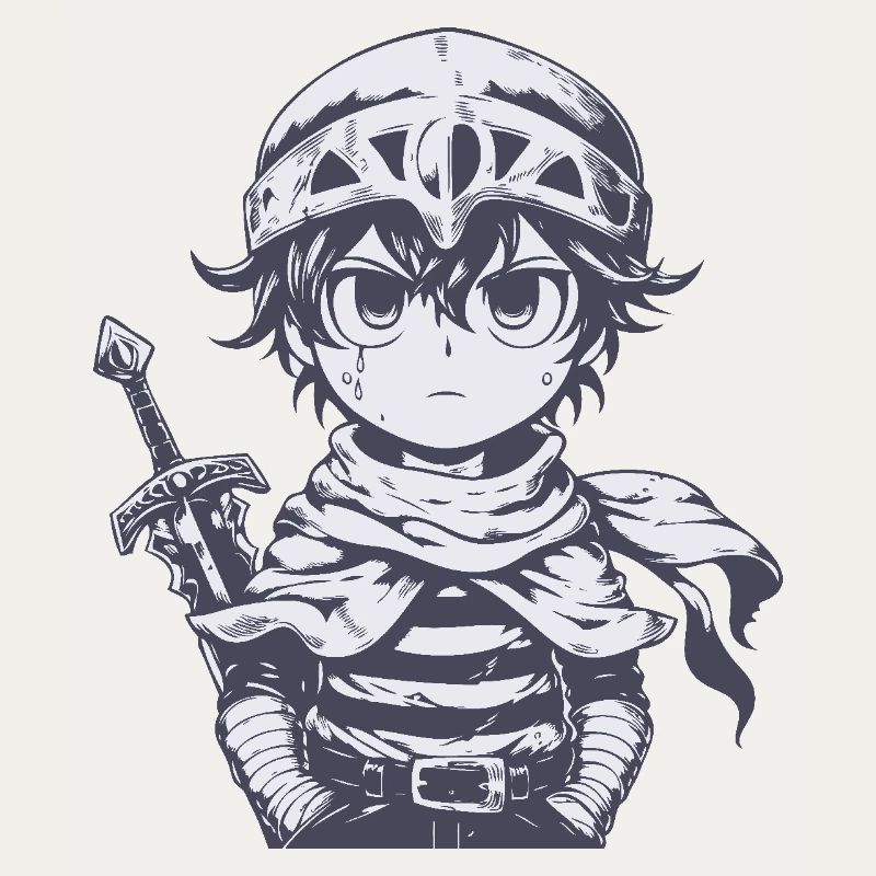Petit chevalier de la forêt avec épée