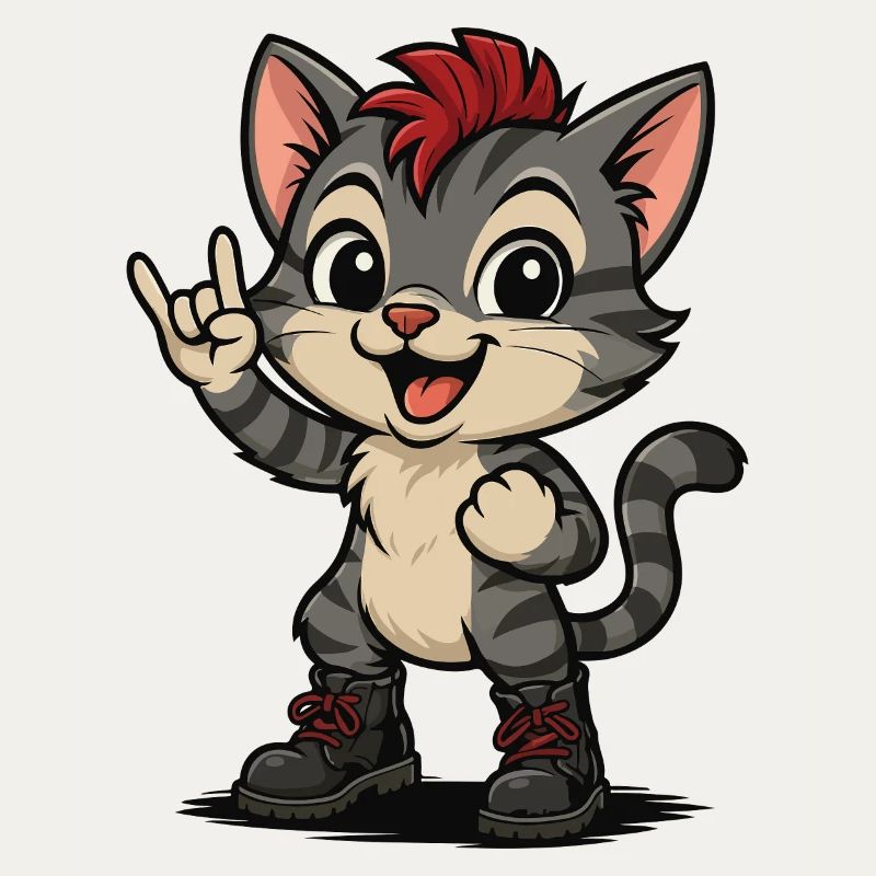 Punk Rock Kätzchen mit Boots