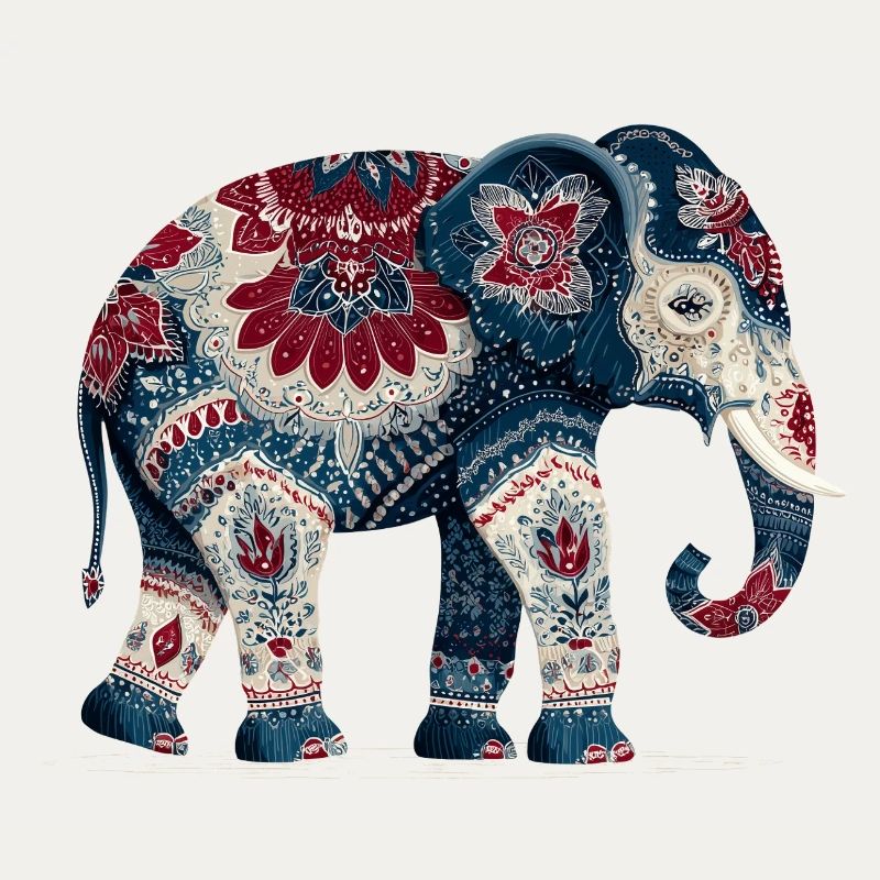 Indigoblauer Elefant