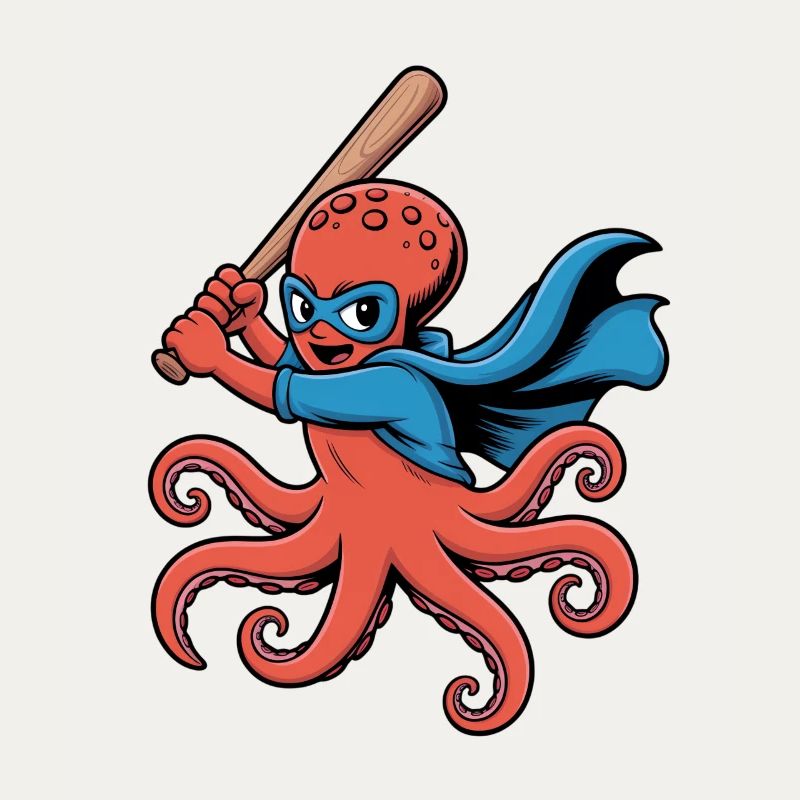 Baseball Oktopus Superheld