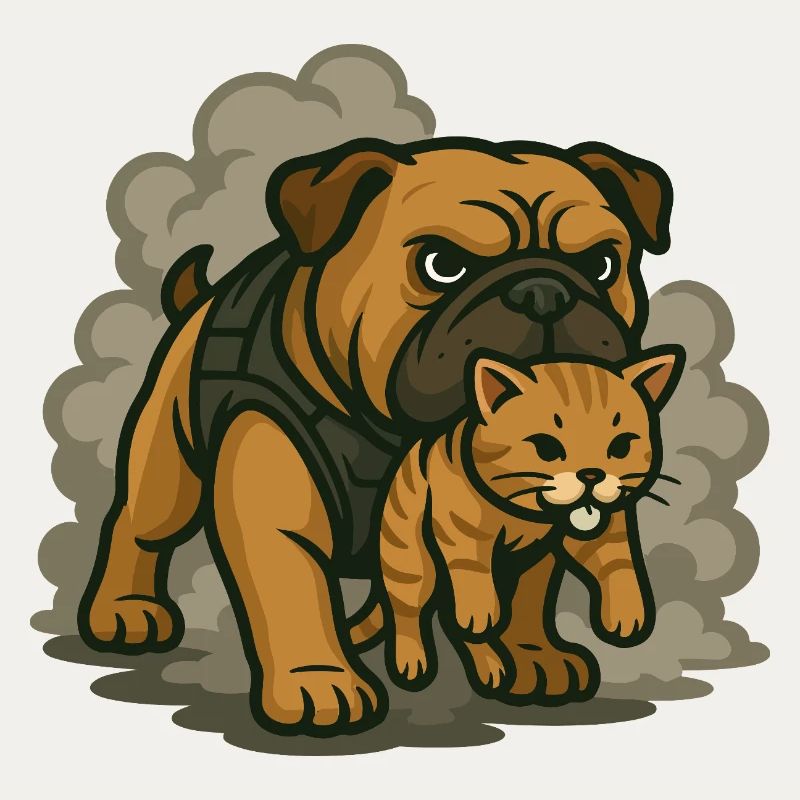 Duo chien et chat de garde