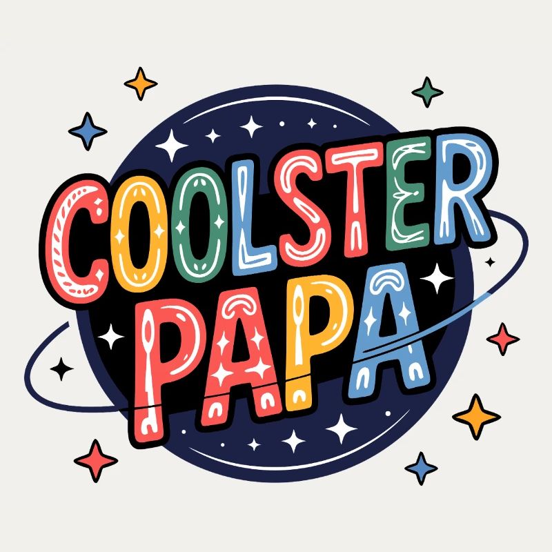 Coolest dad – typographie colorée