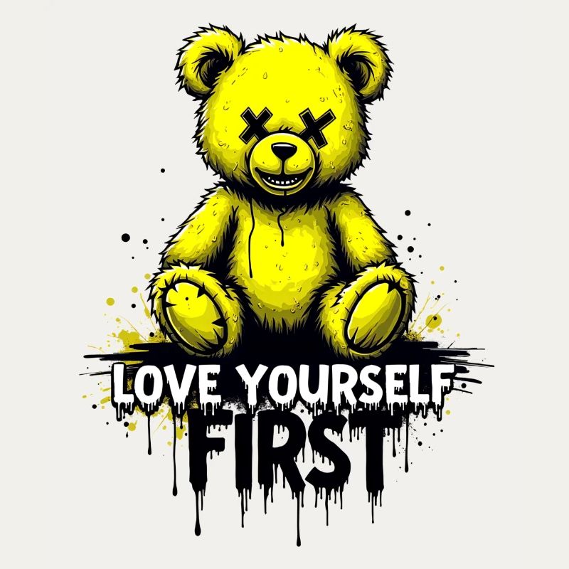 Aime-toi d’abord Teddy Bear Graffiti
