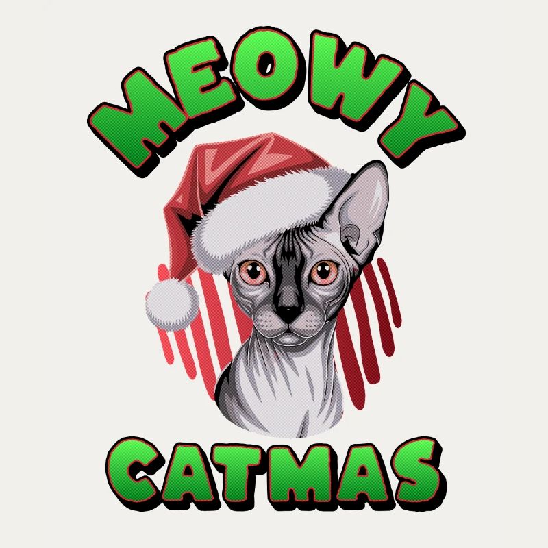 Weihnachts-Sphynx-Katzen-Weihnachtsmann