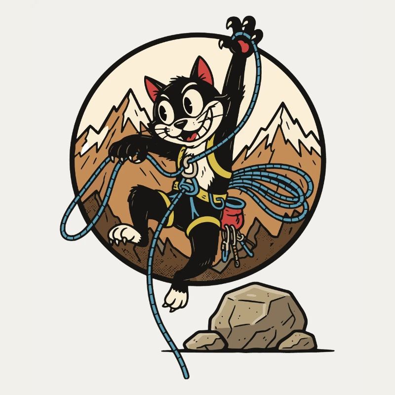 Drôle de conception d’aventure d’escalade de type chat