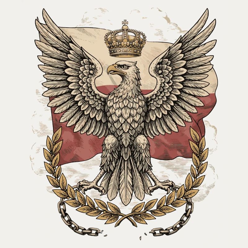 Crowned Polish Eagle Emblem