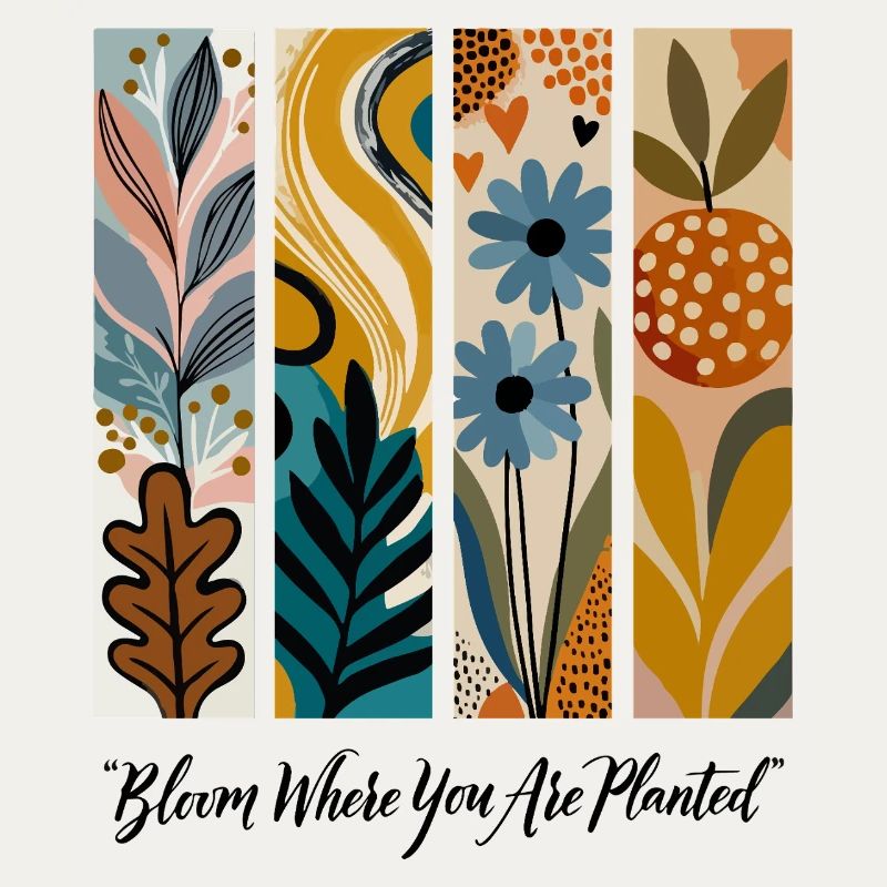 Blühende Botanische Panel-Collage