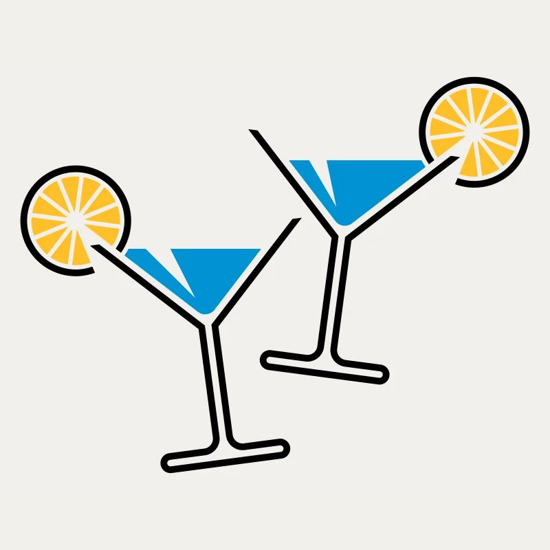 2 Cocktailgläser / Cocktail / Martini + (Hellblau)