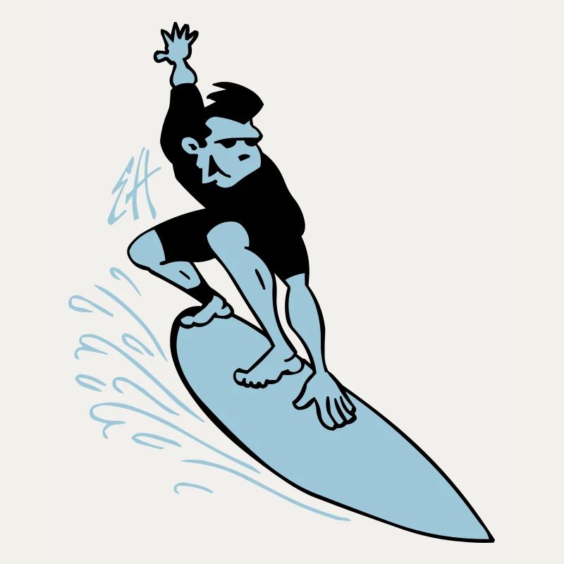 Two Color Surfer Drawing