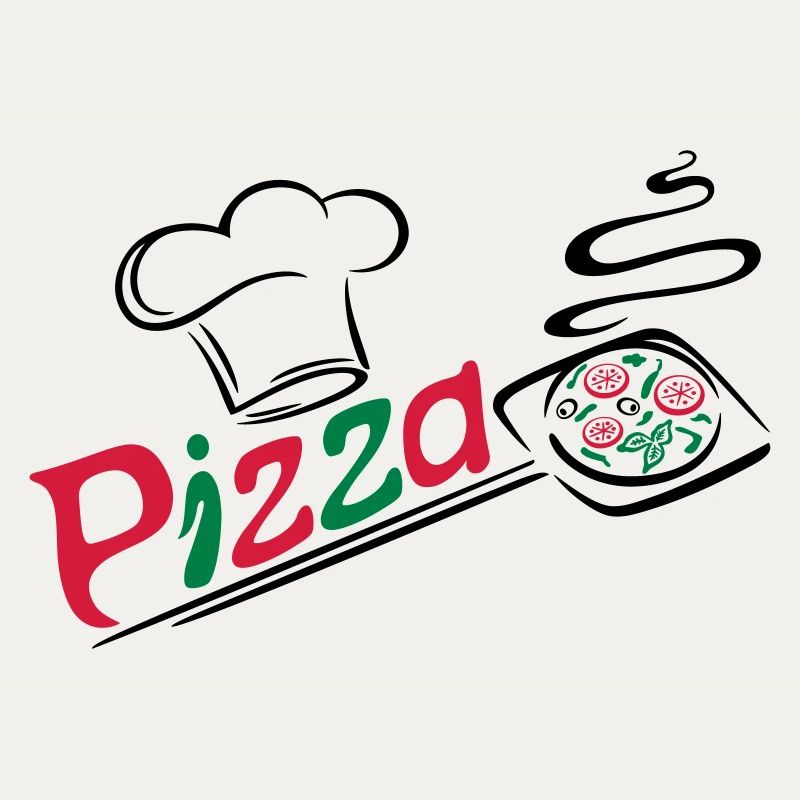 Pizza Bäcker mit Kochmütze, chef hat