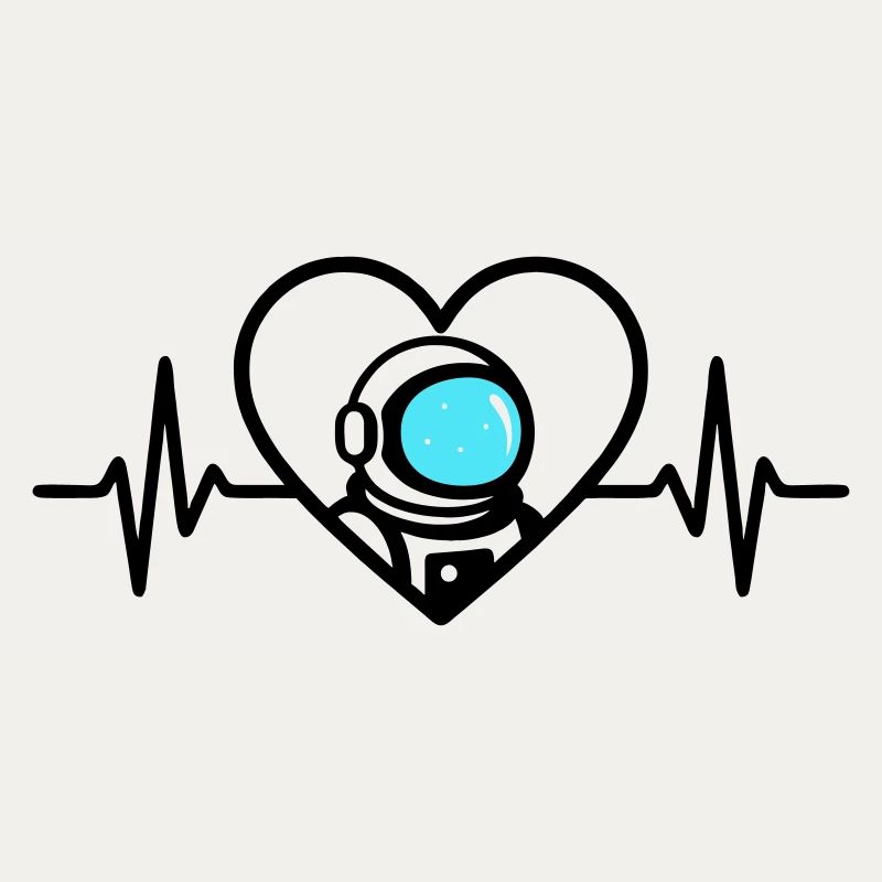 Casque Cosmos de voyage dans l’espace Astronaute Heart
