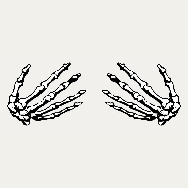 skeleton hands holding boobs