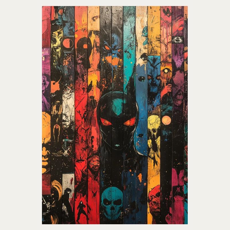 Farbige Schädel-Panel-Kunst