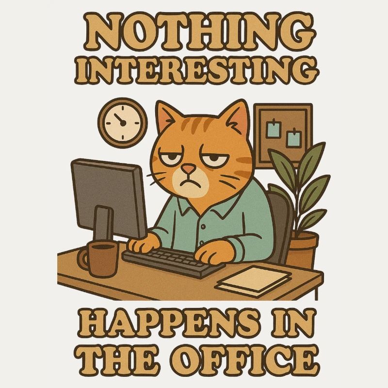 Nothing Interesting Office Katze
