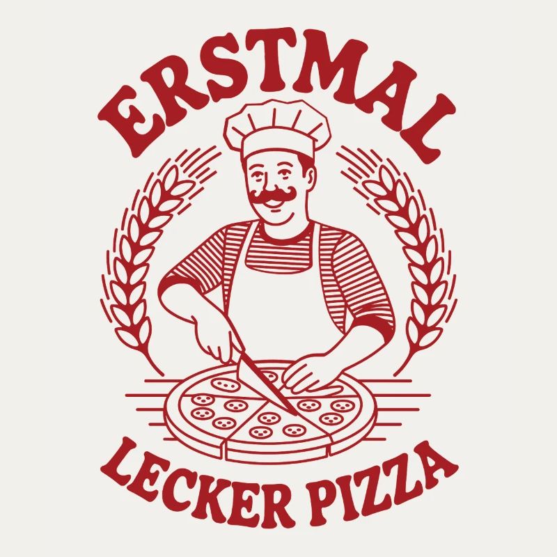 Erstmal lecker Pizza, Pizzabäcker design