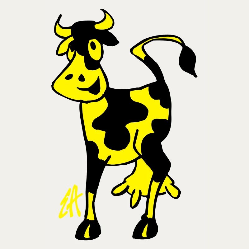 Smiling Cow, Two Color Design
