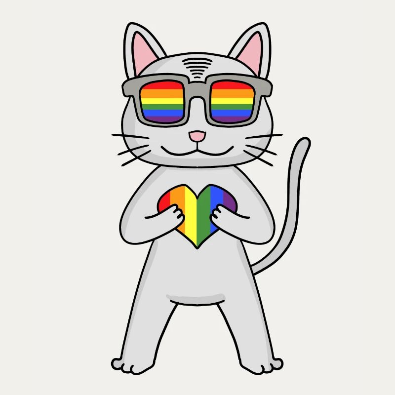 LGBT Katze Devon Rex Regenbogen