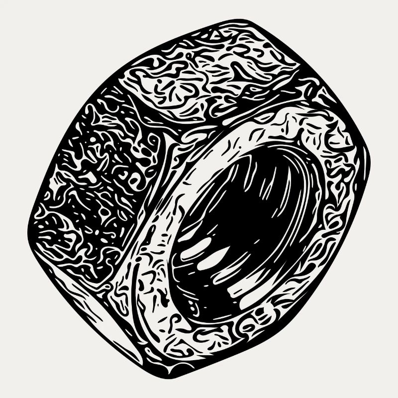 Surface sombre de l’écrou à vis