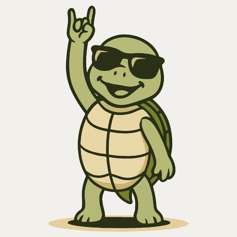 Rocking turtle with sunglasses