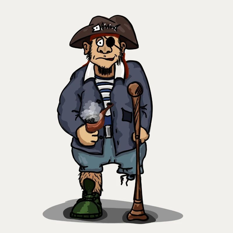 Pirate avec une jambe de bois idée cadeau eyepatch