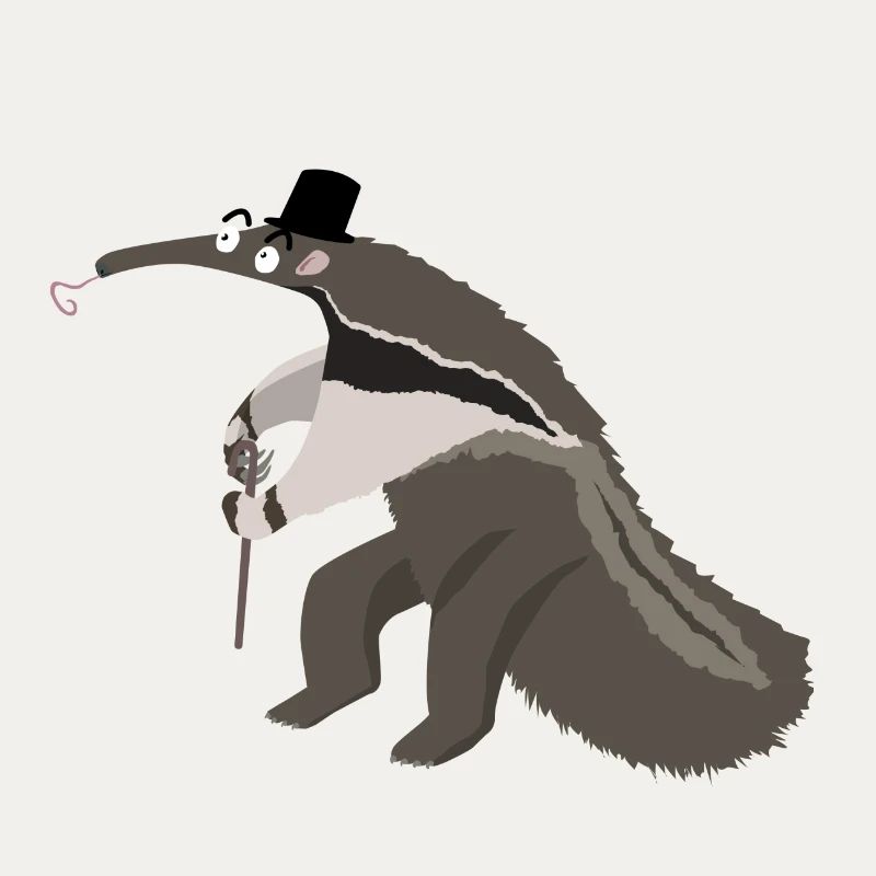 Long-nosed coati with stick