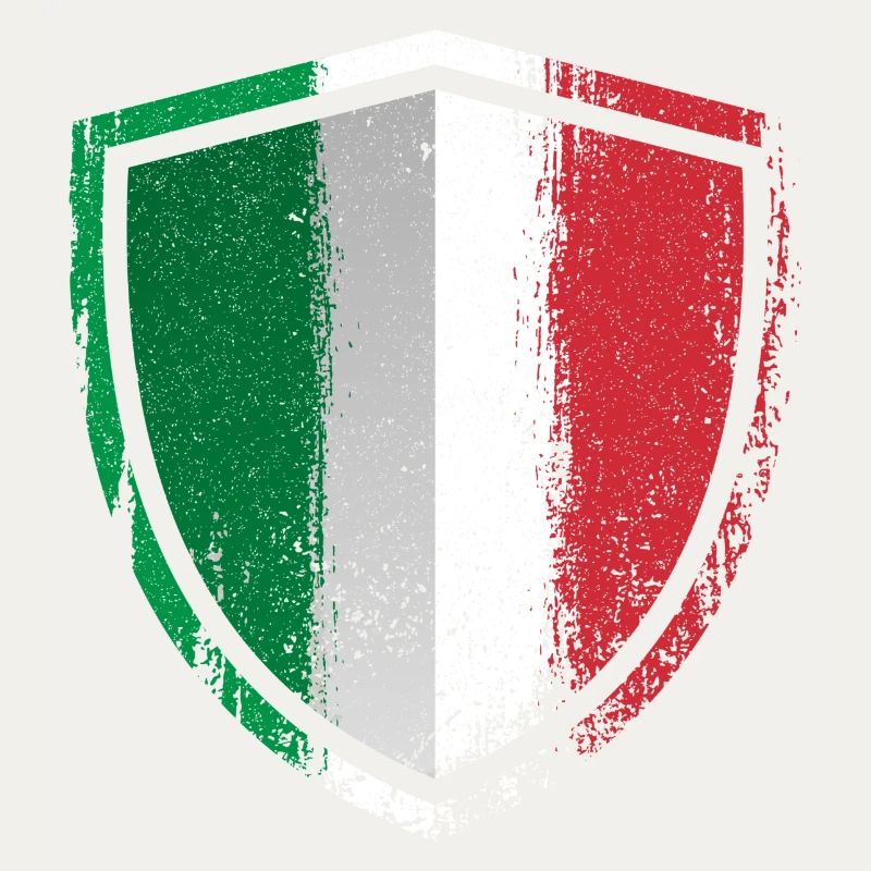 Italy Shield Brushed Flag
