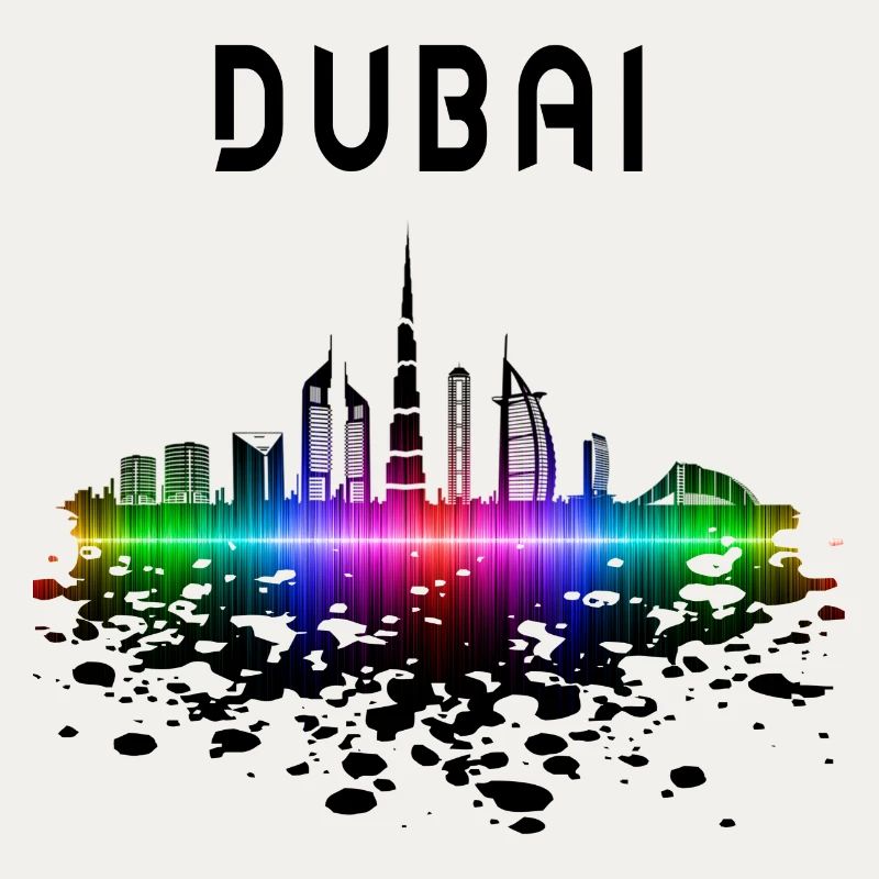 Dubai Skyline Splash Design / Geschenk