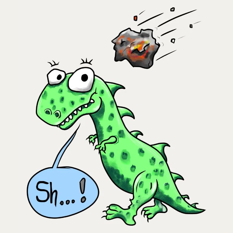 Dino avec météorite