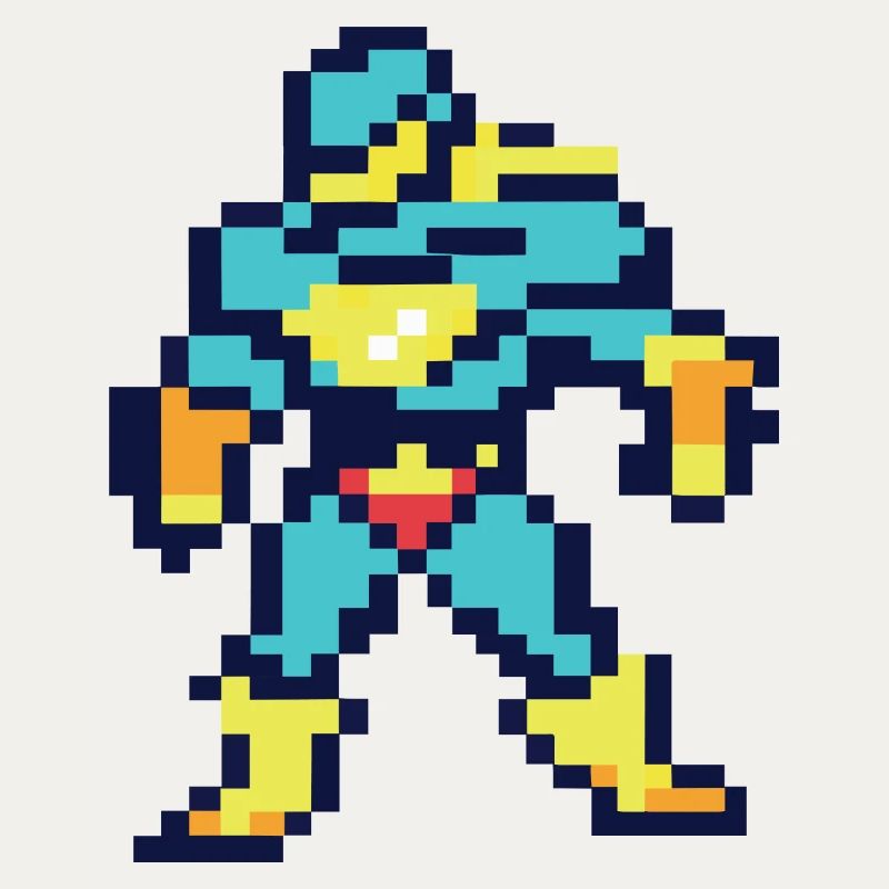 Pixel Art Superheld – Männlicher Held
