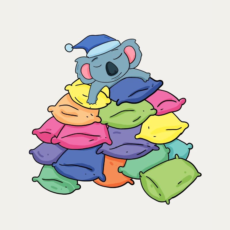 Koala and pillows