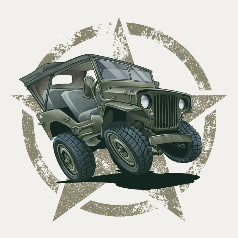 Willys MB Offroader 4x4 Star ROOFTOP Us Army