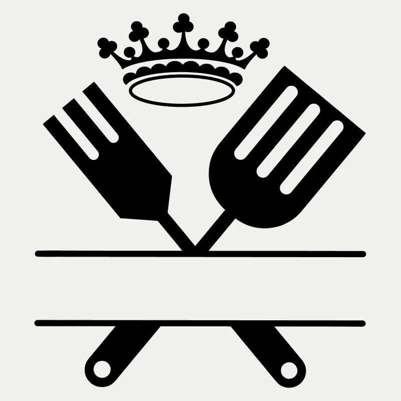 Barbecue cutlery monogram with crown