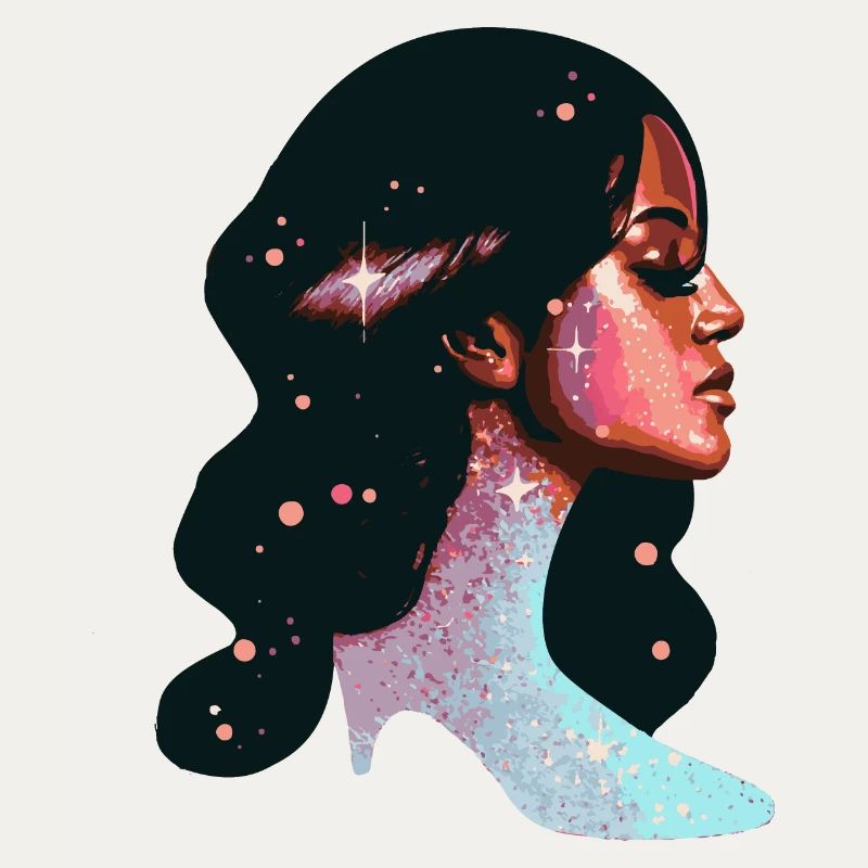 Kosmischer Träumer Portrait Design