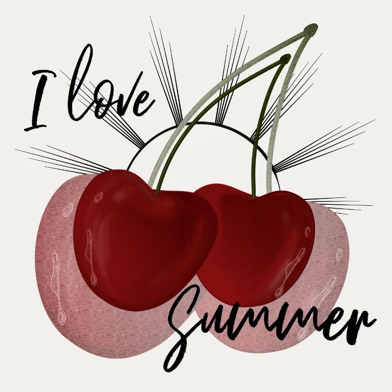 J’adore le design de cerise d’été mignon