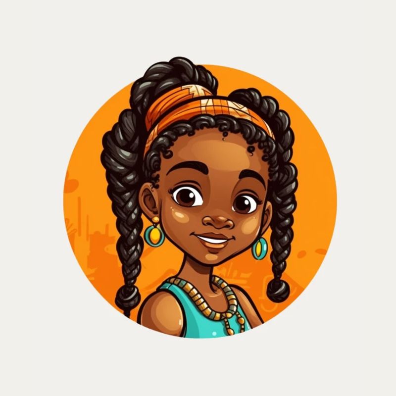 Elegant Afro-Heldinische Illustration