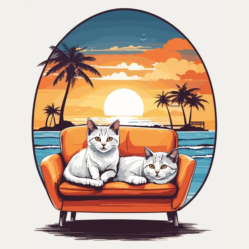 Cats on sofa