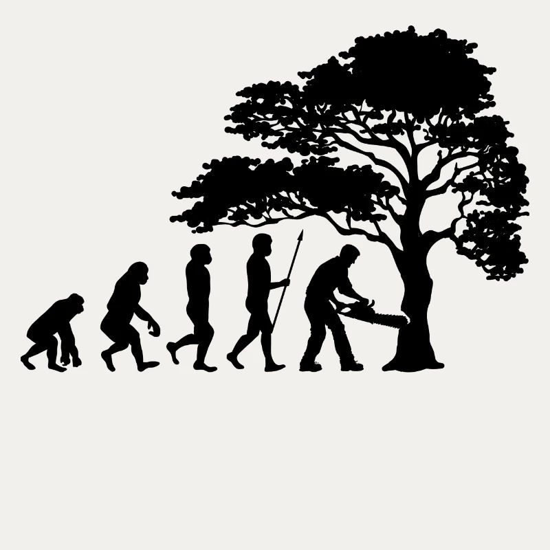 Lumberjack Tree Evolution Saw Sawdust