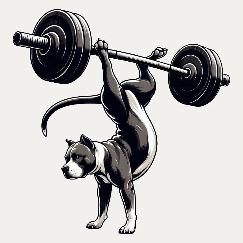Pitbull Dog Training Dumbbell Handstand Workout