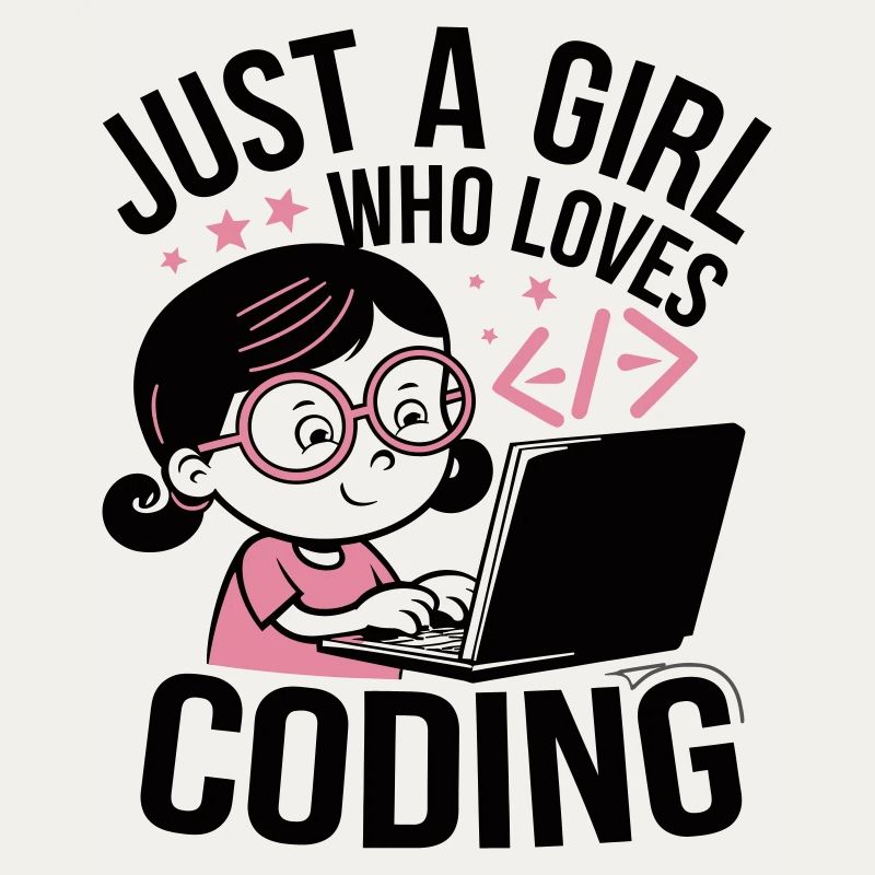 Nur ein Mädchen, das das Programmieren liebt