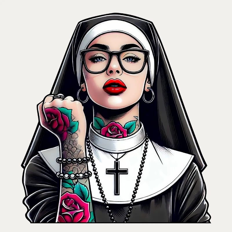 Religieuse avec tatouage