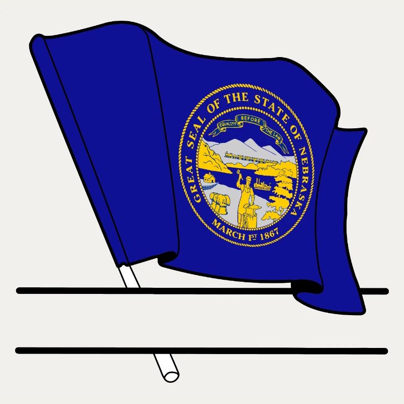 Drapeau Nebraska bannière de texte