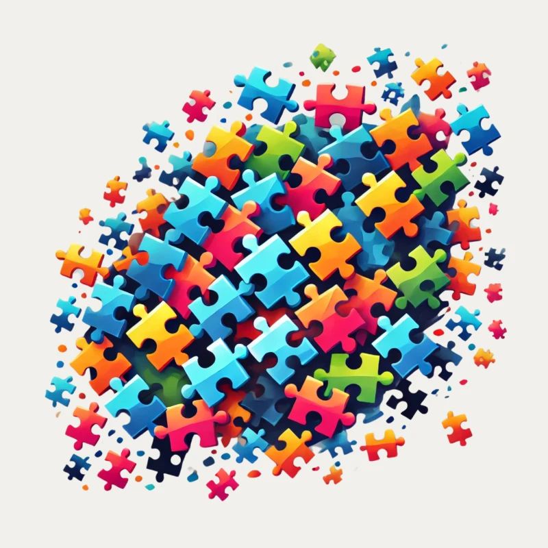 Conception de puzzle coloré pour l’expression créative