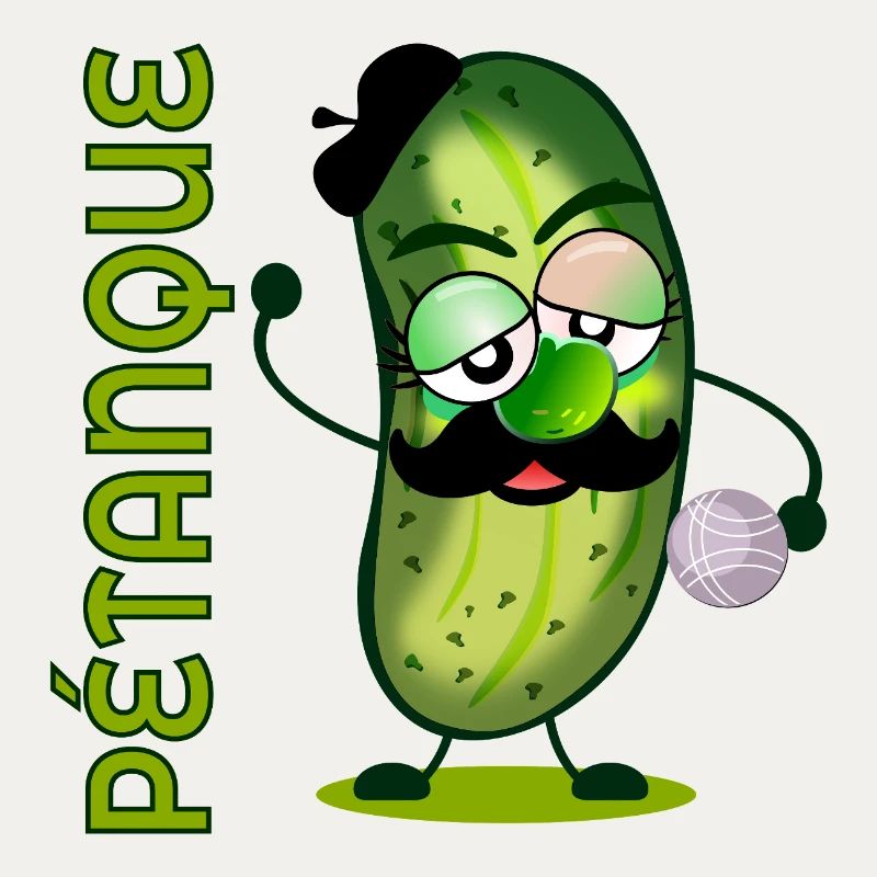 Pétanque Boule Moustache Cornichons