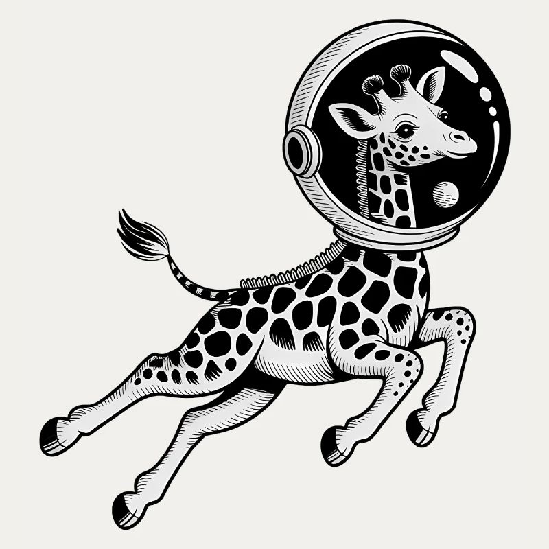 Girafe dans l'espace - Logo Cool Astonomy