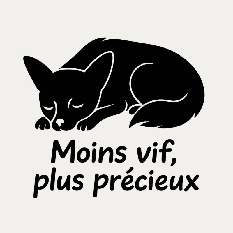 Chien endormi avec texte Moins vif