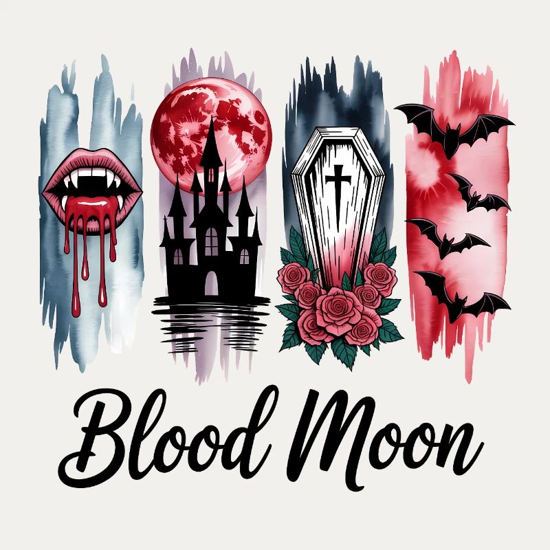 Blutmond 4 ScheibenGothic Halloween Motiv