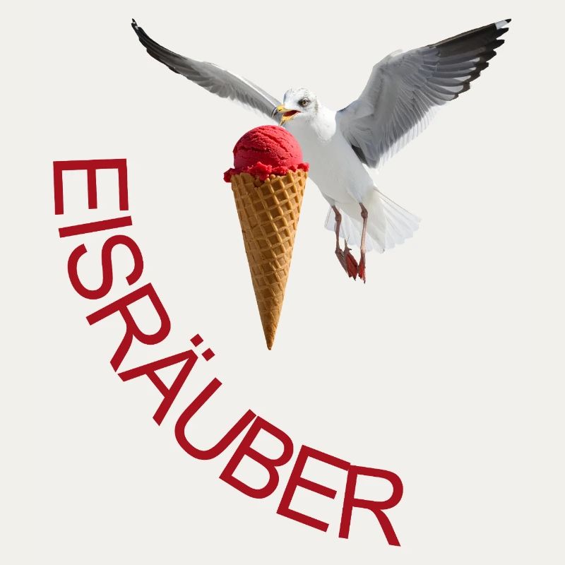 Möwe mit Eiscreme Eisräuber